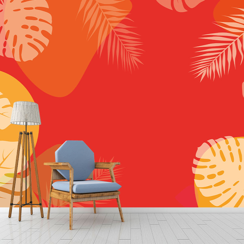 Plant Illustration Mural Wallpaper Modern Living Room Wall Decor, Made to Measure