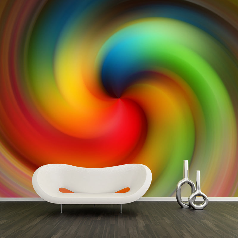 Modern Abstract Illustration Wall Mural Mildew Resistant Wall Decor for Living Room