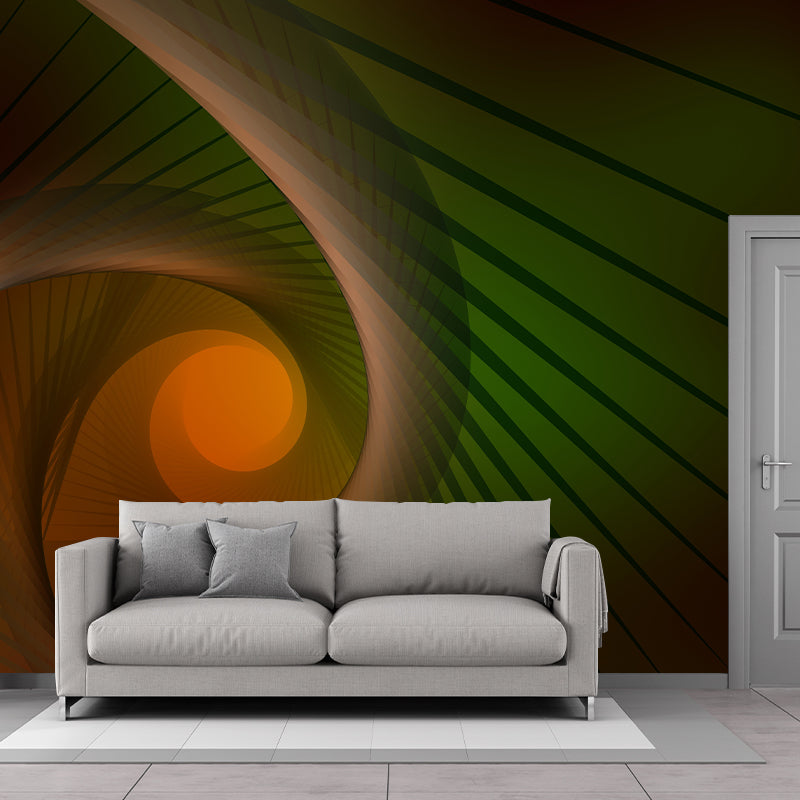 Modern Abstract Illustration Wall Mural Mildew Resistant Wall Decor for Living Room