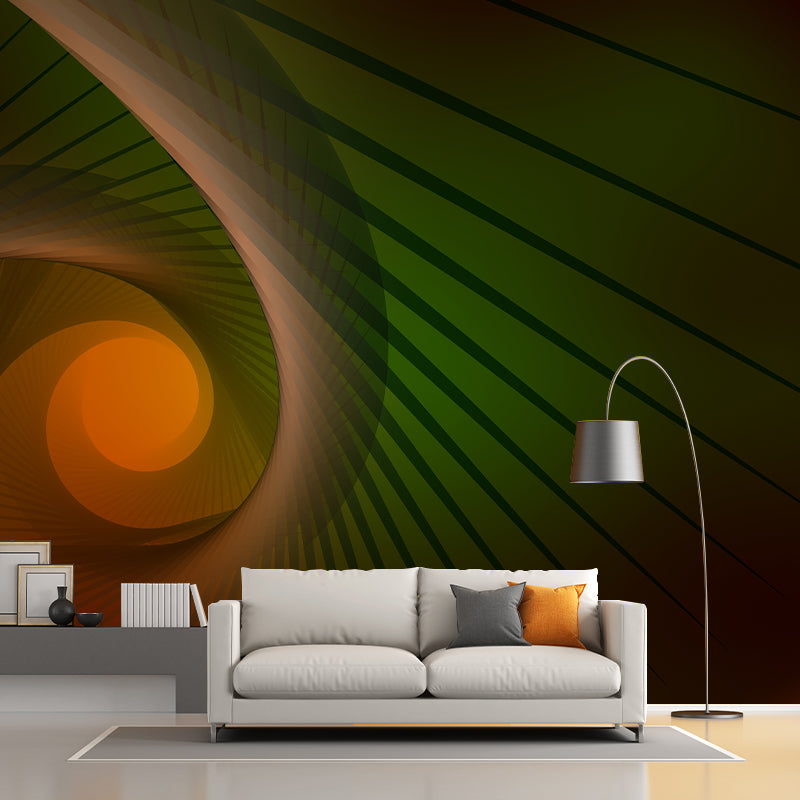 Modern Abstract Illustration Wall Mural Mildew Resistant Wall Decor for Living Room