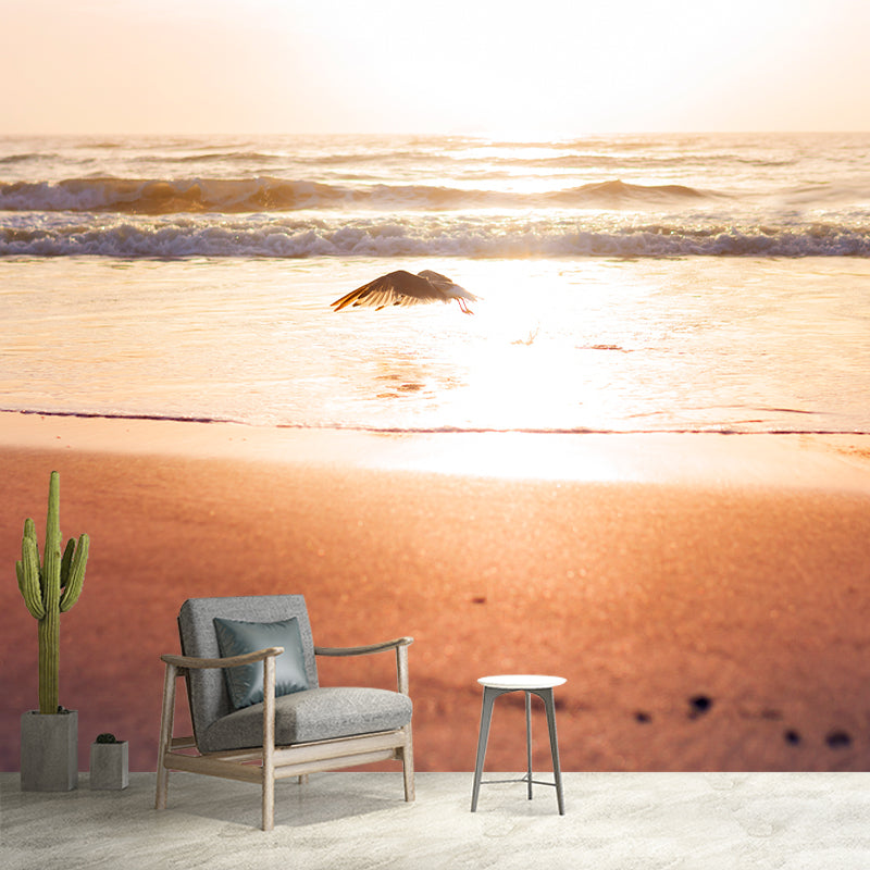 Tropical Beach Wall Mural Wallpaper Moisture Resistant for Sleeping Room