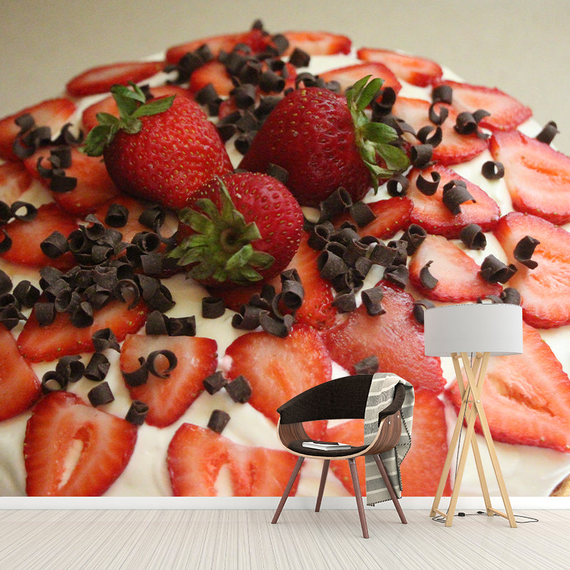 Cake Dessert Mural Wallpaper Moisture Resistant for Cake Shop, Personalized Size Available