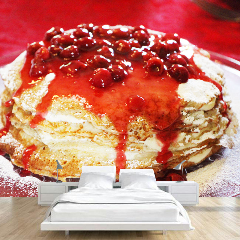 Cake Dessert Mural Wallpaper Moisture Resistant for Cake Shop, Personalized Size Available