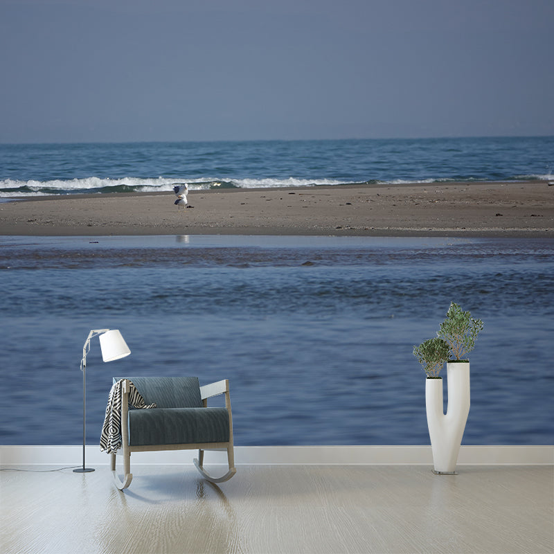 Sandy Beach Mural Wallpaper Moisture Resistant for Sleeping Room, Personalized Size Available