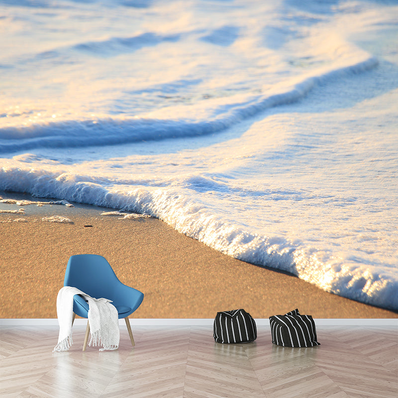 Sandy Beach Mural Wallpaper Moisture Resistant for Sleeping Room, Personalized Size Available