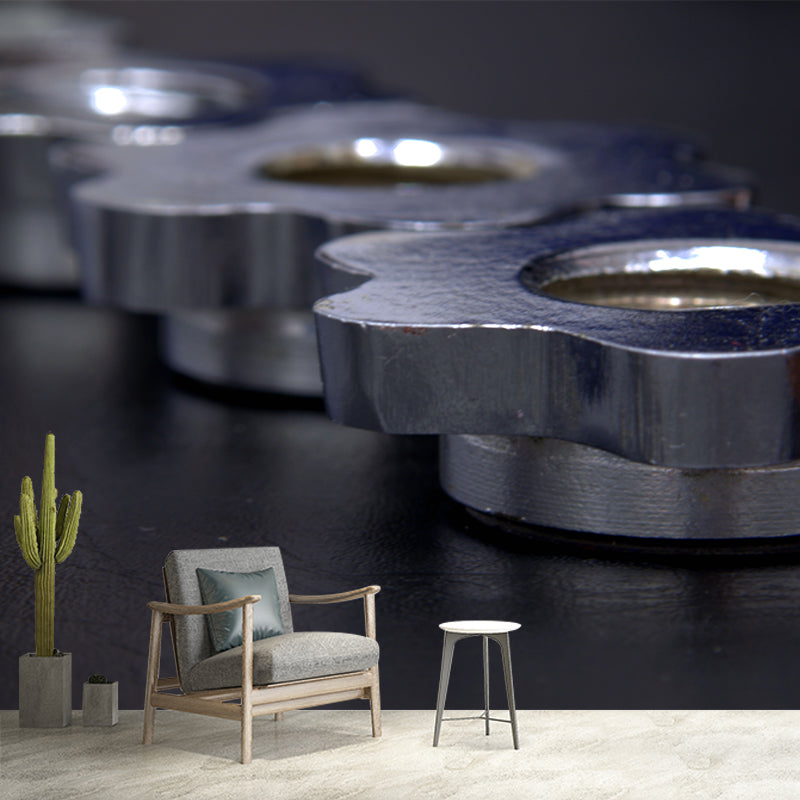 Silvery Metal Wallpaper Mural Contemporary Wall Covering for Sleeping Room