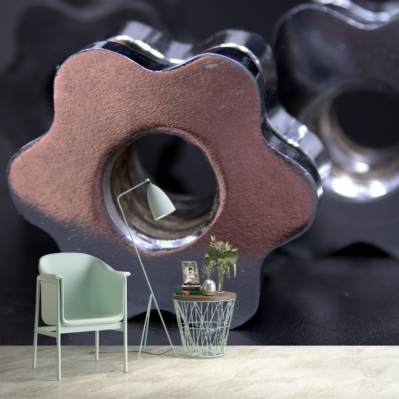 Silvery Metal Wallpaper Mural Contemporary Wall Covering for Sleeping Room