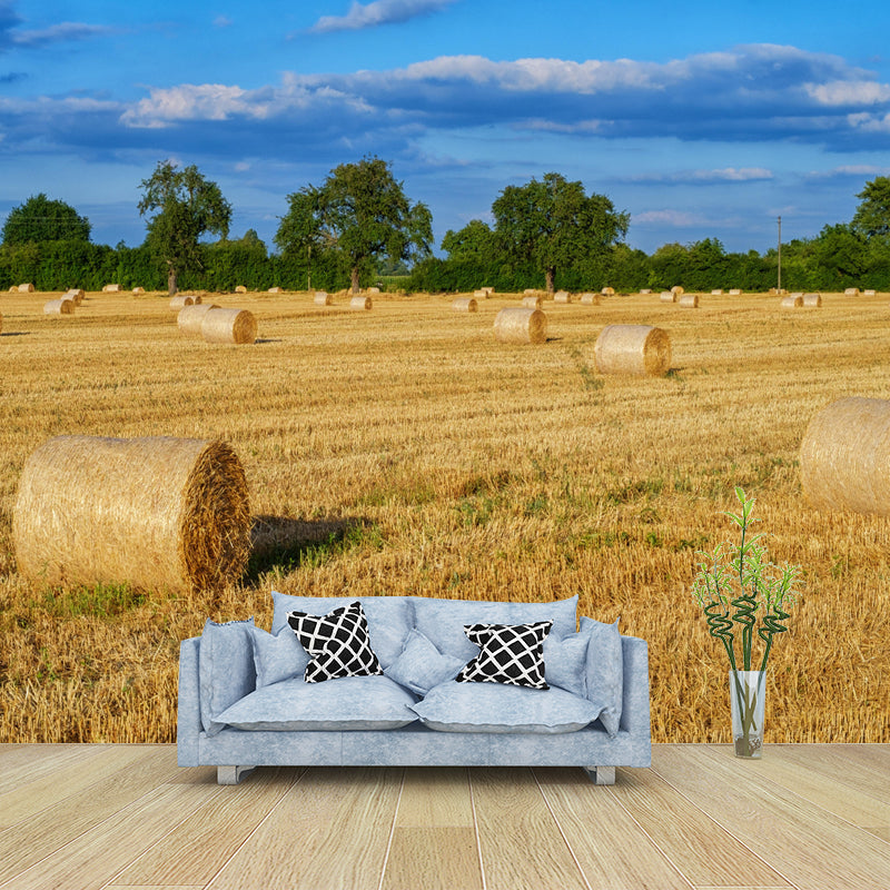 Customized Straw Bale Mural Decal Wall Decor Mildew Resistant for Living Room