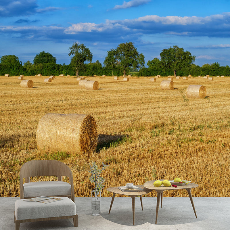 Customized Straw Bale Mural Decal Wall Decor Mildew Resistant for Living Room
