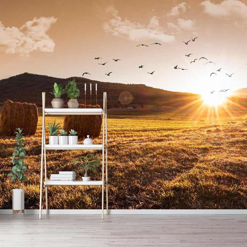 Customized Straw Bale Mural Decal Wall Decor Mildew Resistant for Living Room