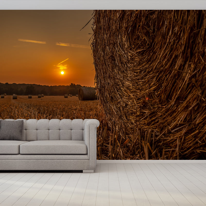 Straw Bale Mural Decal Wall Decor Mildew Resistant for Living Room