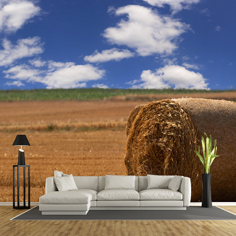 Straw Bale Mural Decal Wall Decor Mildew Resistant for Living Room