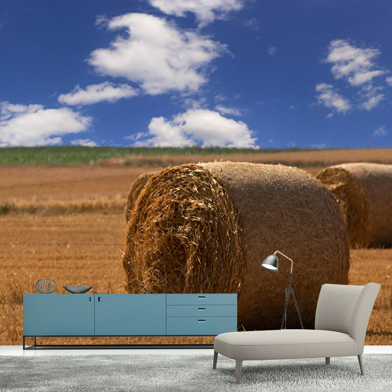 Straw Bale Mural Decal Wall Decor Mildew Resistant for Living Room