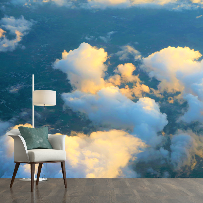 Beautiful Cloud Wall Covering for Sleeping Room Moisture Resistant, Made to Measure