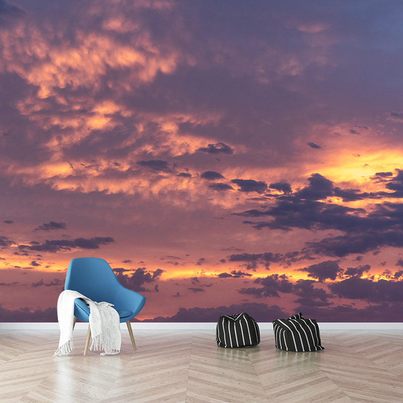 Sky Cloud Wall Mural Decal Moisture Resistant Home Decor in Light Color