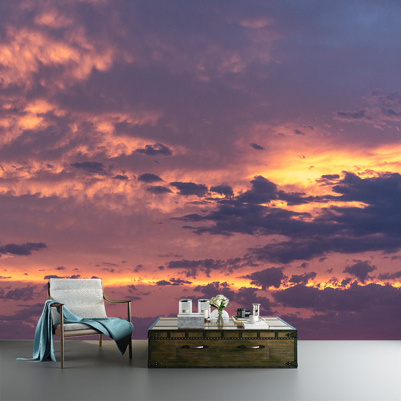 Sky Cloud Wall Mural Decal Moisture Resistant Home Decor in Light Color