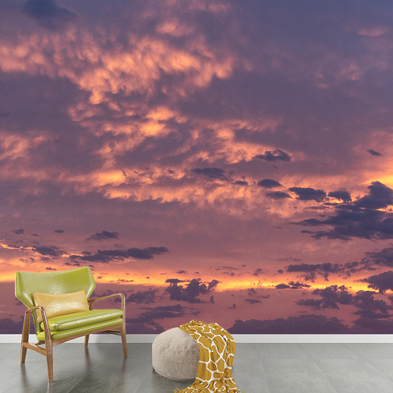 Sky Cloud Wall Mural Decal Moisture Resistant Home Decor in Light Color