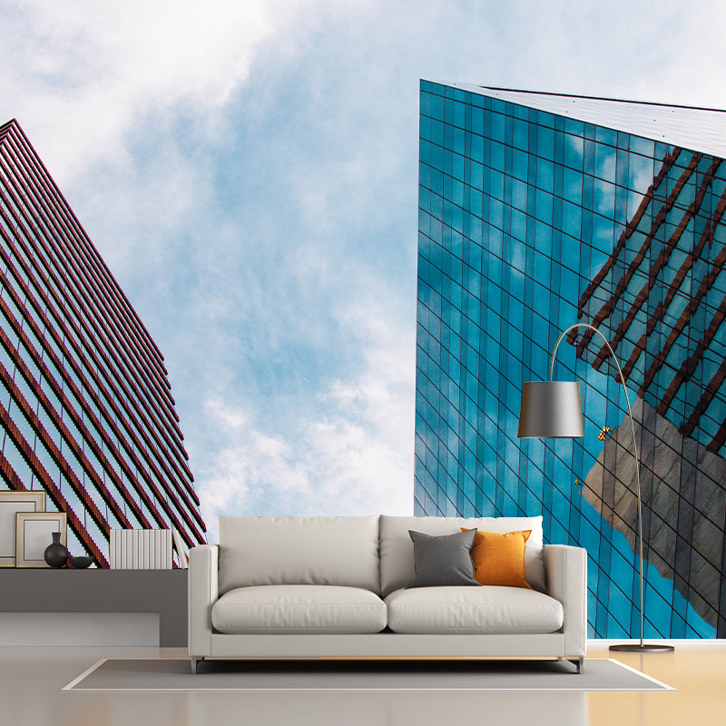 Modern Design Building Wall Mural for Meeting Room, Personalized Size Available