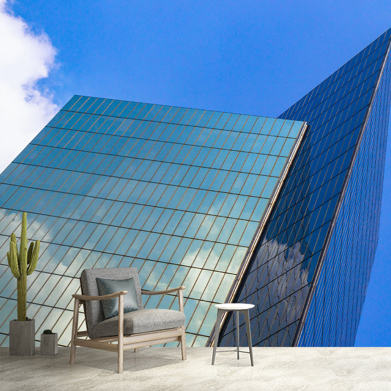 Modern Design Building Wall Mural for Meeting Room, Personalized Size Available