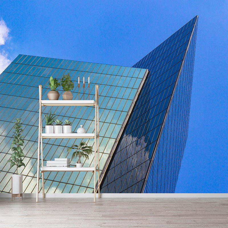 Modern Design Building Wall Mural for Meeting Room, Personalized Size Available