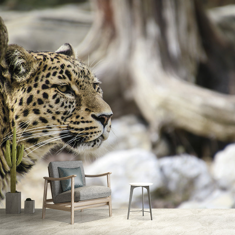 Wild Animal Leopard Mildew Resistant Wall Art Decor for Sitting Room, Made to Measure