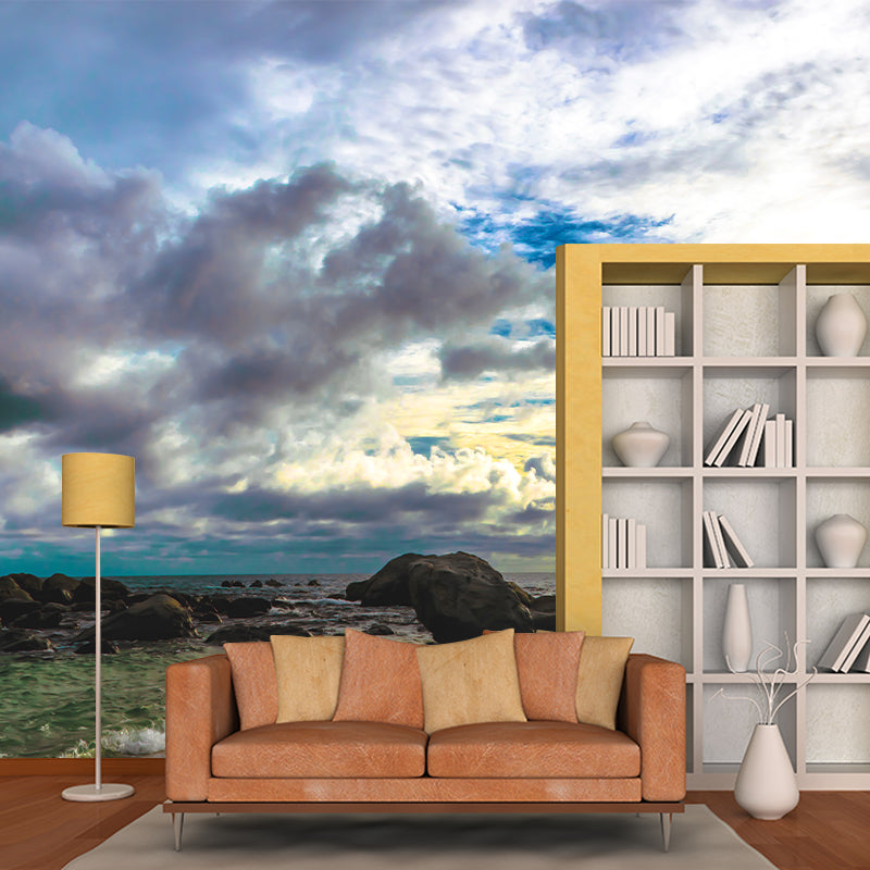 Blue Sea Wall Mural Home Decoration Bathroom Floor Murals, Made to Measure