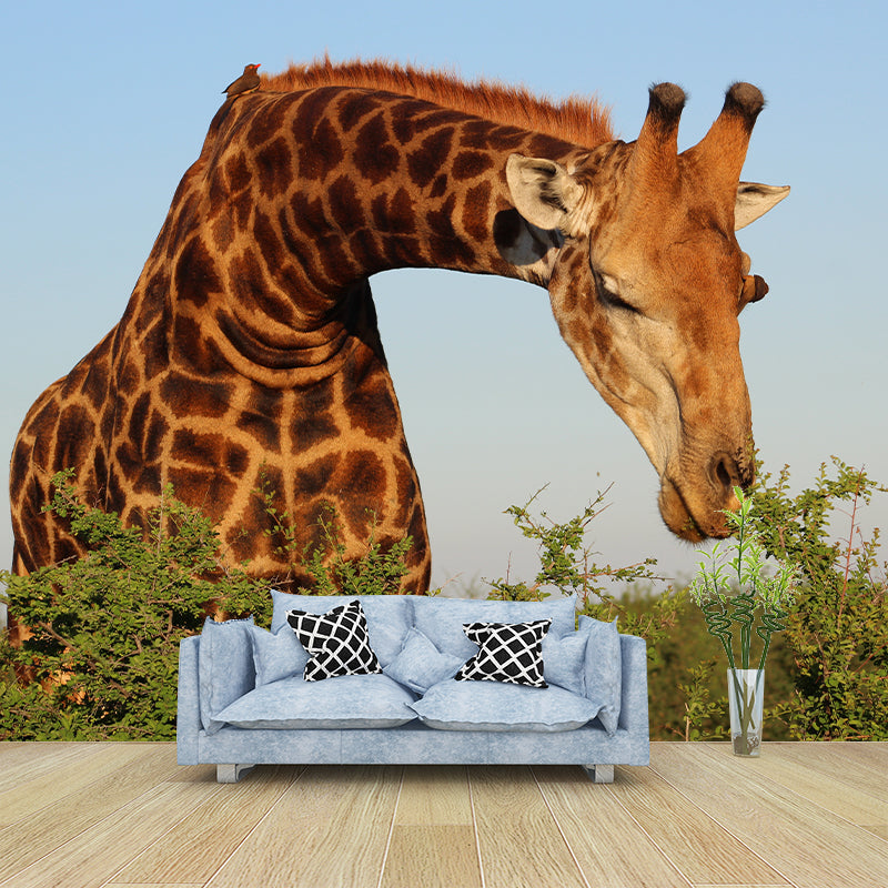 Giraffe Animal Wall Covering for Sitting Room Moisture Resistant, Made to Measure