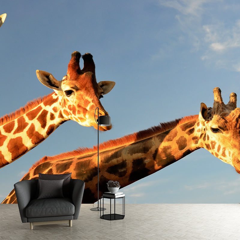 Giraffe Animal Wall Covering for Sitting Room Moisture Resistant, Made to Measure