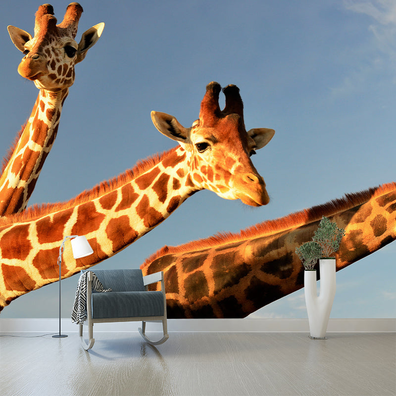 Giraffe Animal Wall Covering for Sitting Room Moisture Resistant, Made to Measure