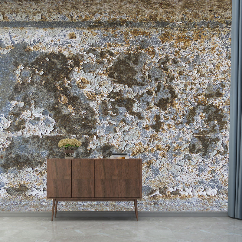 Industrial Style Rusty Metal Mural Wallpaper for Living Room, Water Resistant