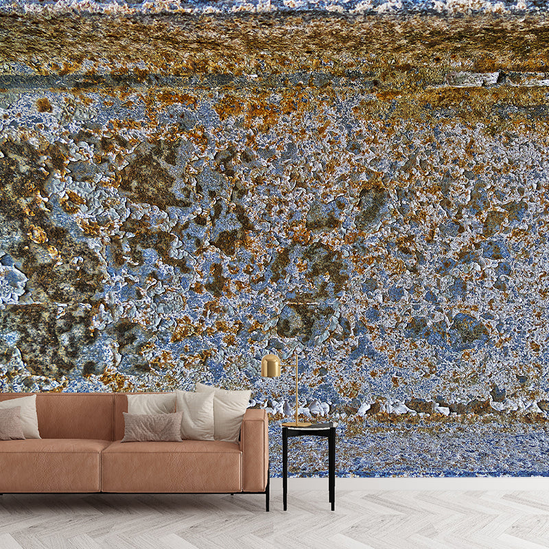 Industrial Style Rusty Metal Mural Wallpaper for Living Room, Water Resistant