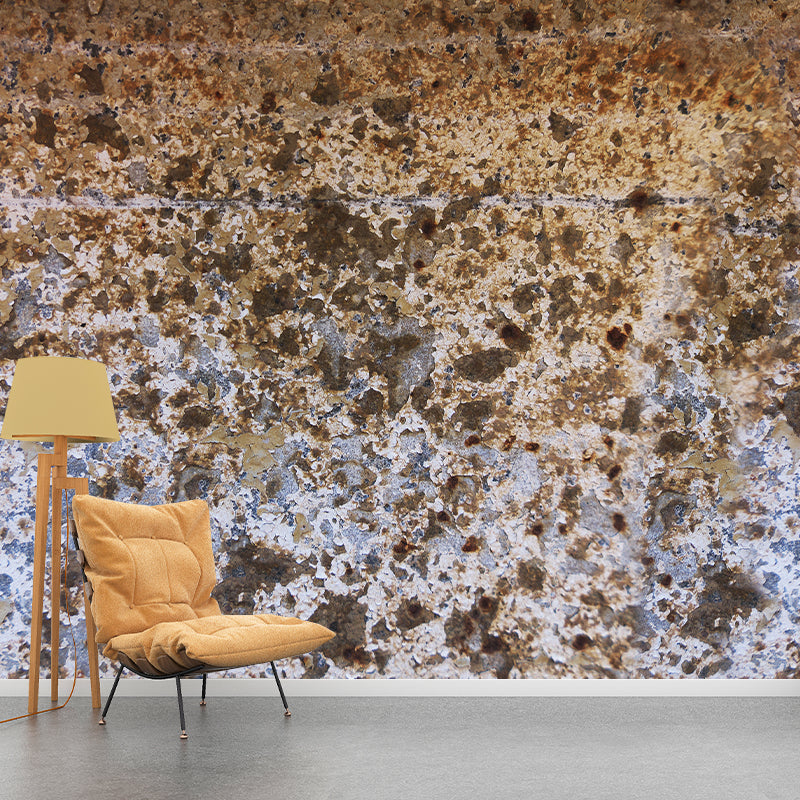 Industrial Style Rusty Metal Mural Wallpaper for Living Room, Water Resistant