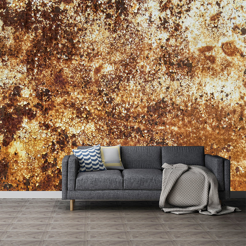 Industrial Style Rusty Metal Mural Wallpaper for Living Room, Water Resistant