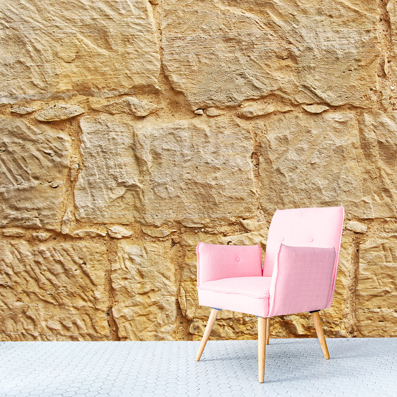 Stone Brick Wall Background Wall Covering for Living Room, Moisture Resistant