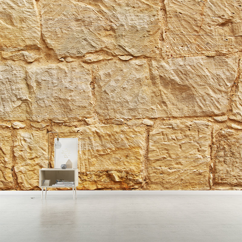 Stone Brick Wall Background Wall Covering for Living Room, Moisture Resistant