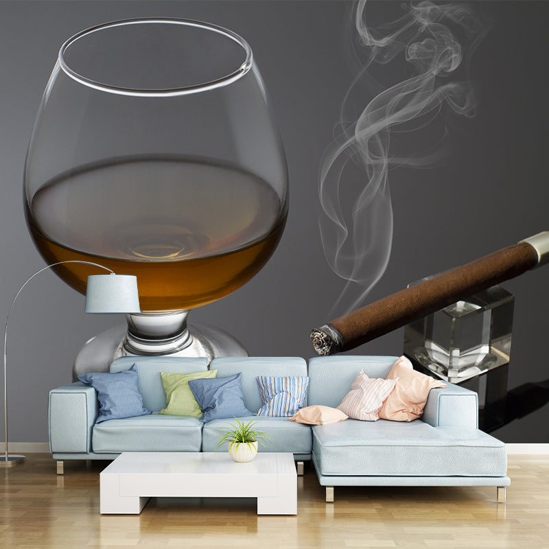 Wine Photo Mural Wallpaper Modern Wall Covering for Bar, Personalized Size Available