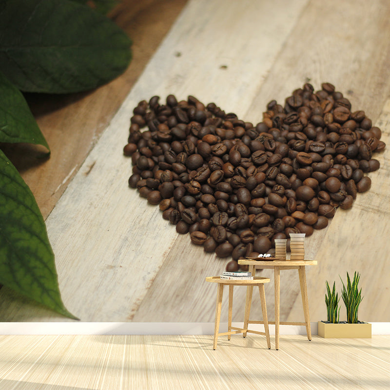 Coffee Shop Wall Mural Minimalist Decoration Coffee Beans, Moisture Resistant
