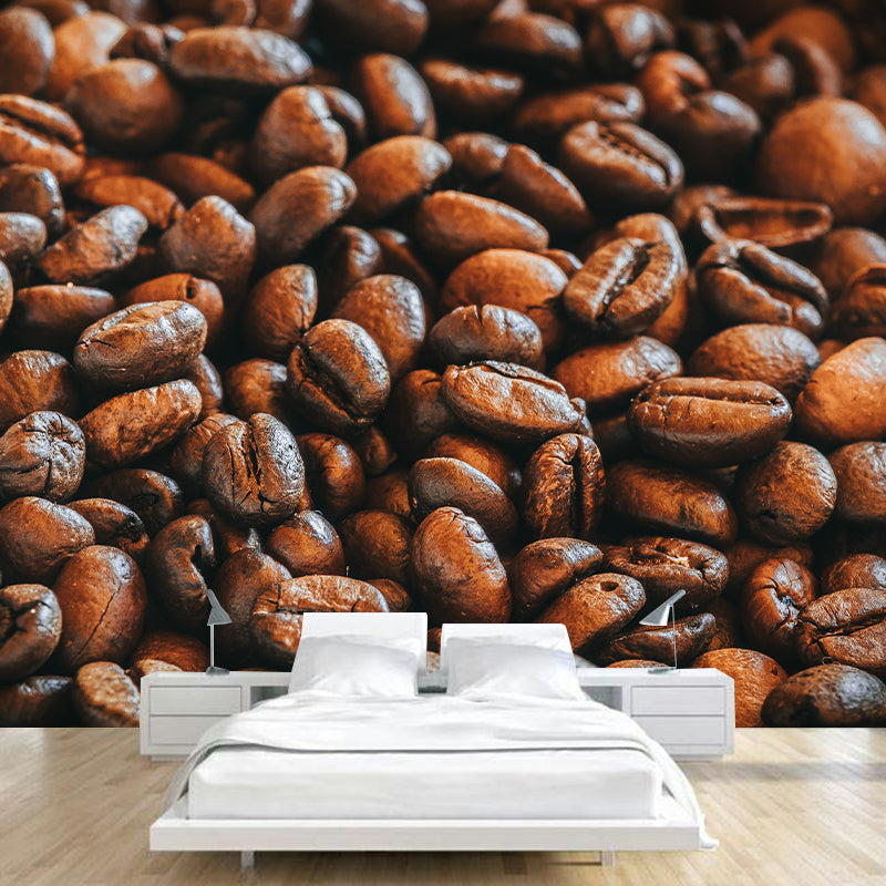 Coffee Shop Wall Mural Minimalist Decoration Coffee Beans, Moisture Resistant