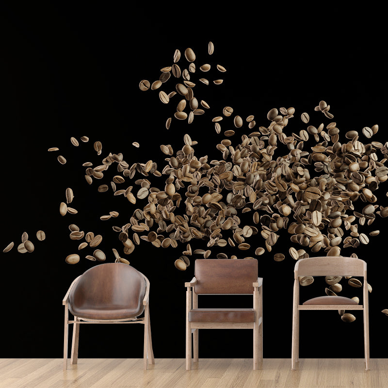 Coffee Shop Wall Mural Minimalist Decoration Coffee Beans, Moisture Resistant