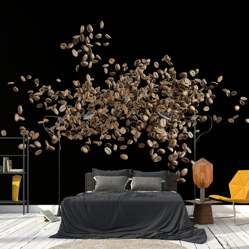 Coffee Shop Wall Mural Minimalist Decoration Coffee Beans, Moisture Resistant