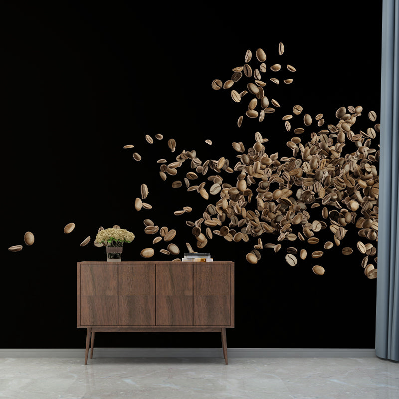 Coffee Shop Wall Mural Minimalist Decoration Coffee Beans, Moisture Resistant