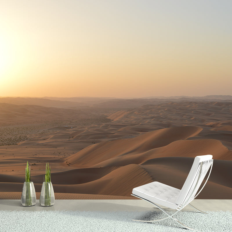 Desolate Desert Mural Wallpaper for Sitting Room Decor, Moisture Resistant