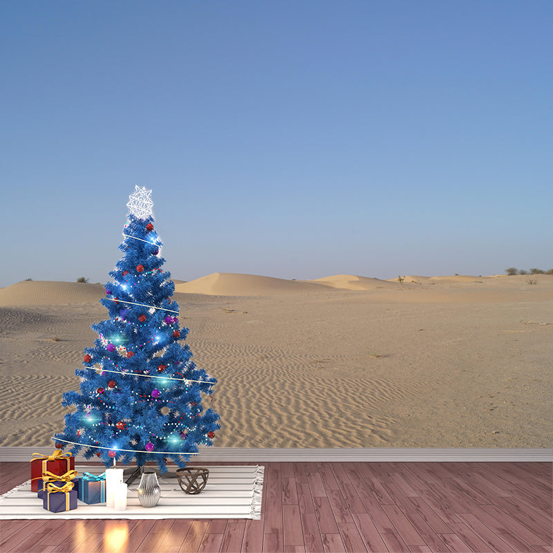 Desolate Desert Mural Wallpaper for Sitting Room Decor, Moisture Resistant