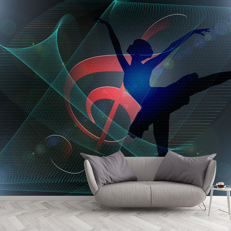 Ballet Mural Wallpaper Mildew Resistant Wall Covering for House Interior