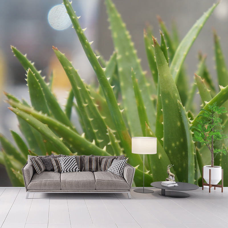 Green Plants Mural Mildew Resistant Wall Decor for House Interior, Personalized Size Available