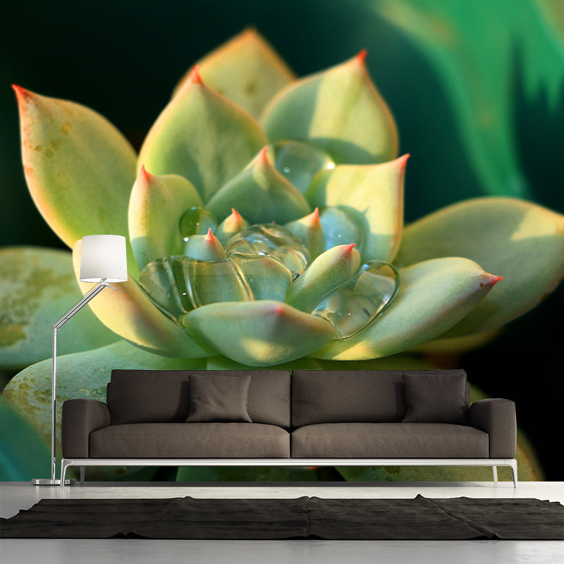 Green Plants Mural Mildew Resistant Wall Decor for House Interior, Personalized Size Available