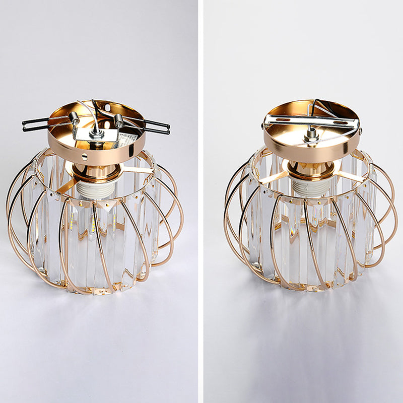 Luminaire de plafond de lanterne de Style moderne, luminaire de plafond d'allée en cristal