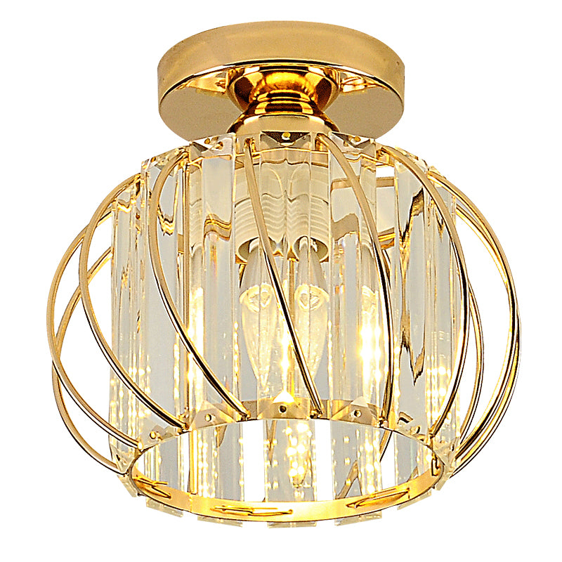Luminaire de plafond de lanterne de Style moderne, luminaire de plafond d'allée en cristal