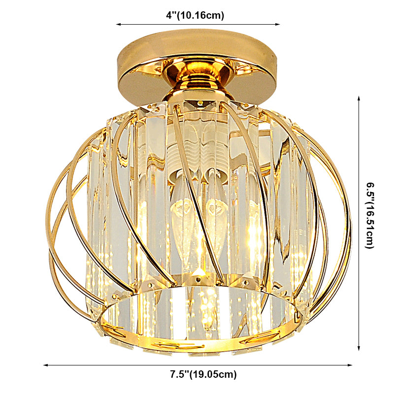 Luminaire de plafond de lanterne de Style moderne, luminaire de plafond d'allée en cristal