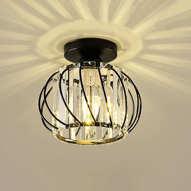 Luminaire de plafond de lanterne de Style moderne, luminaire de plafond d'allée en cristal